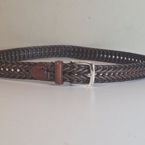Dockers Dark Brown Braided Leather Belt
